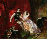 Edward Matthew Ward, Leicester and Amy Robsart at Cumnor Hall